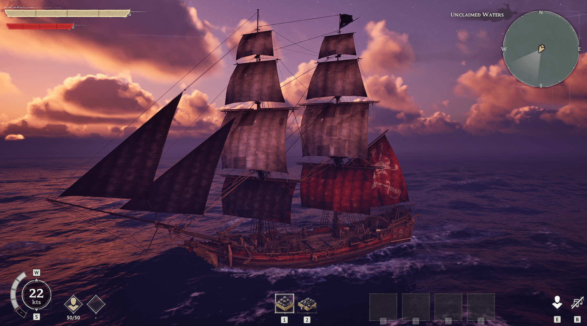 Windrose multiplayer co-op gameplay with friends sailing a ship together