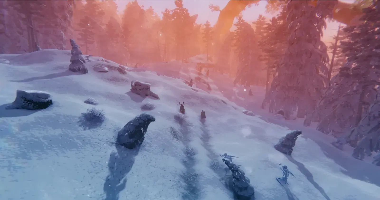 Valheim Deep North snowfields and frozen forest
